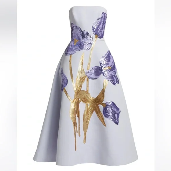 Amsale Sequin Floral Cocktail Dress - Picture 10 of 10